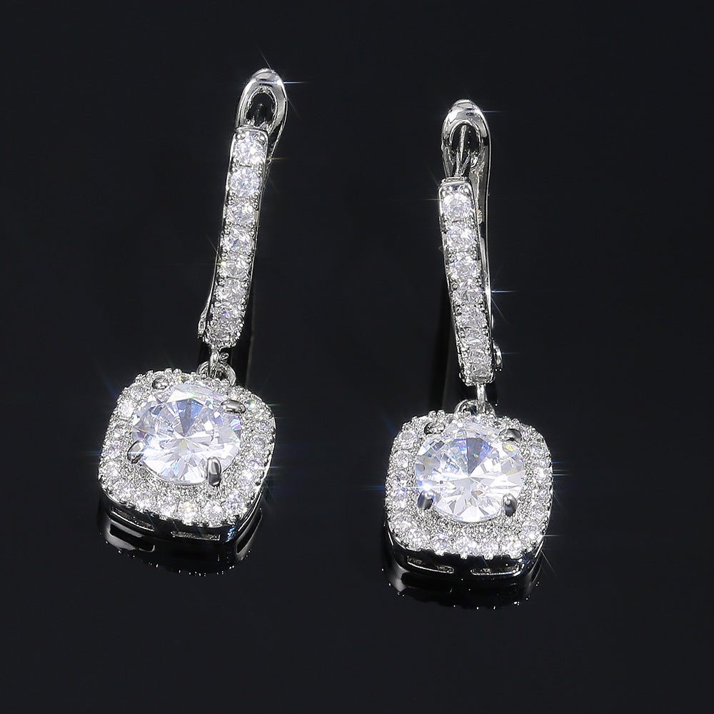 Mariam's Collection Mariam's Collection Micropaved Zirconia Versatile Earrings(MAC191) — Mariam's Collection branding close-up