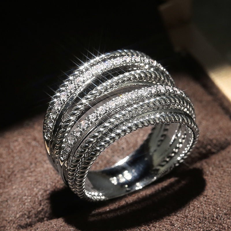 Mariam's Collection Mariam's Collection Crossed Zirconia Ring(MAC192) — main product shot