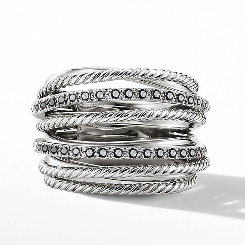 Mariam's Collection Mariam's Collection Crossed Zirconia Ring(MAC192) — detail shot 7