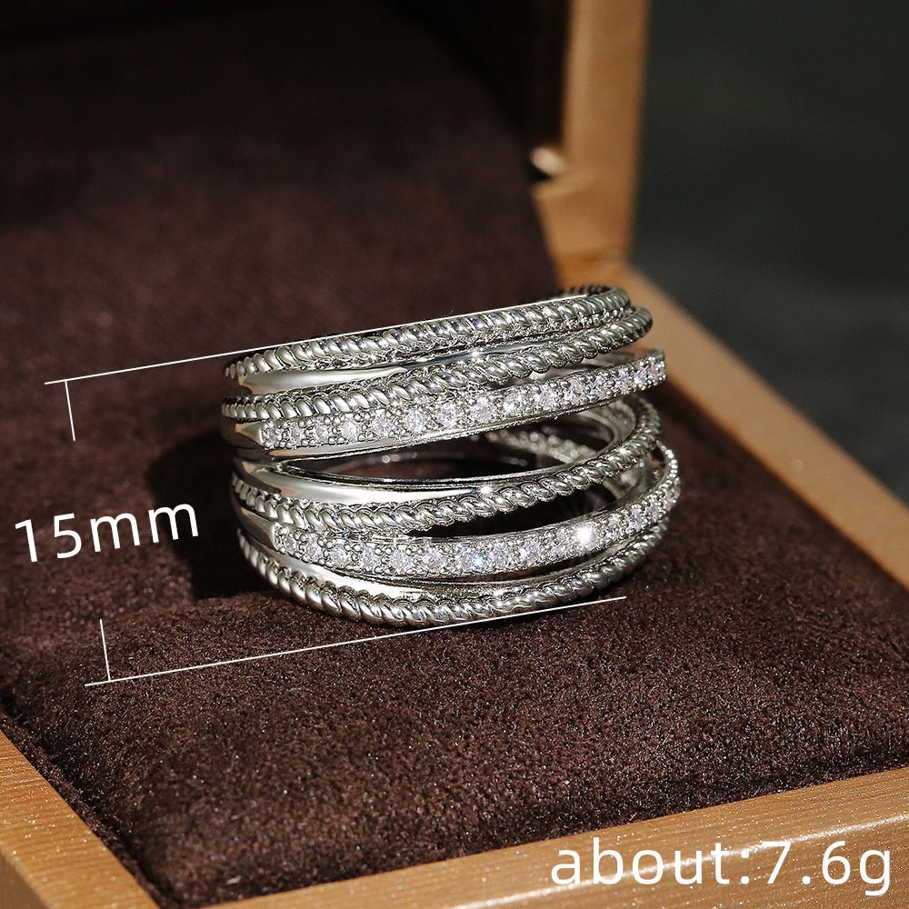 Mariam's Collection Mariam's Collection Crossed Zirconia Ring(MAC192) — product category context