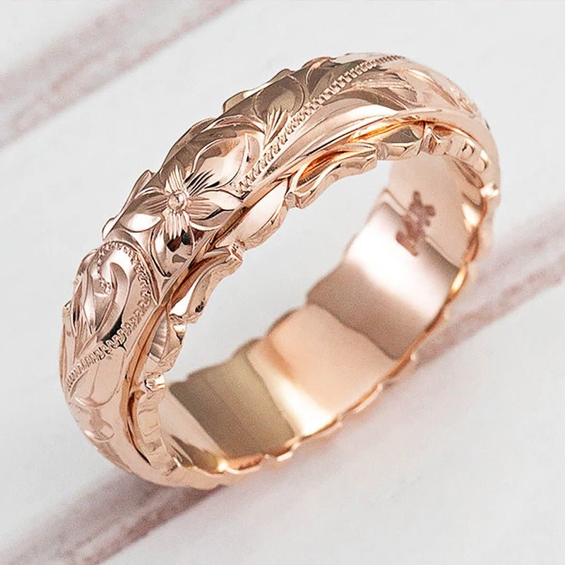 Mariam's Collection 14k Yellow Gold Floating Engraved Rose Ring(MAC195) — product category context
