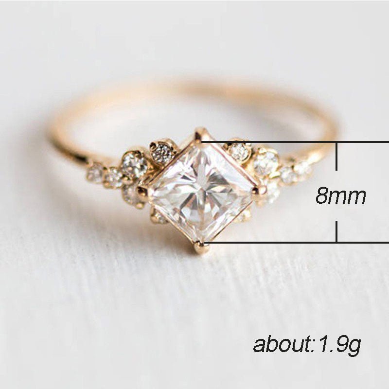Mariam's Collection Mariam's Collection Luxurious Square Zirconia Ring(MAC196) — lifestyle worn / used context