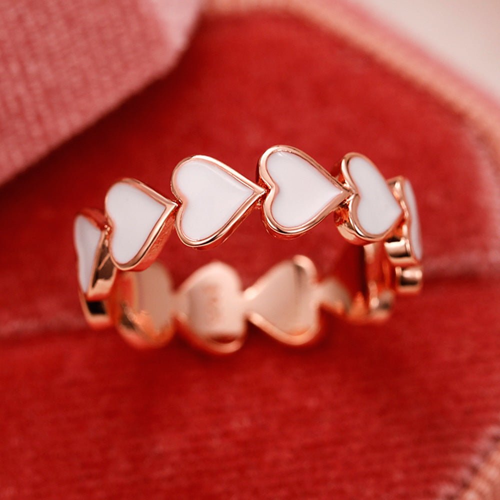 Mariam's Collection Simple Pink Heart-To-Heart Glue Ring and Earring(MAC198) — fabric or material detail
