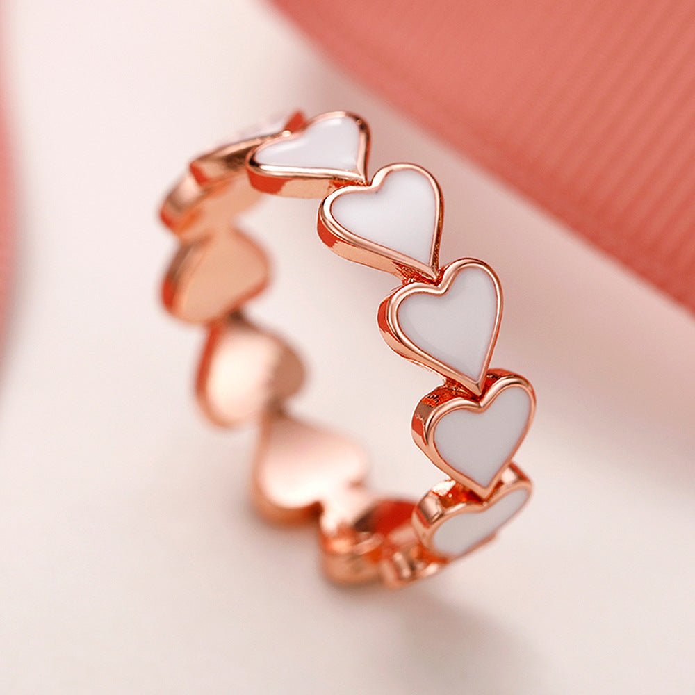 Mariam's Collection Simple Pink Heart-To-Heart Glue Ring and Earring(MAC198) — product category context