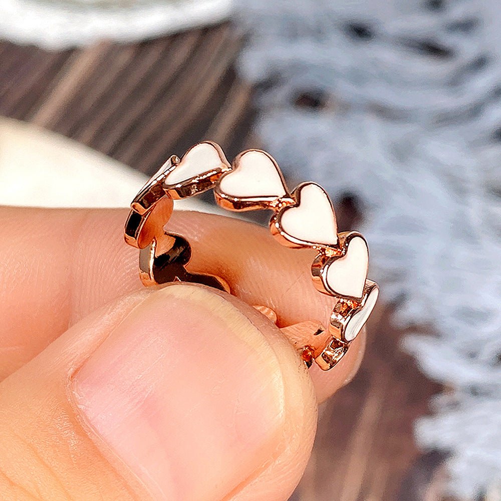 Mariam's Collection Simple Pink Heart-To-Heart Glue Ring and Earring(MAC198) — detail shot 9