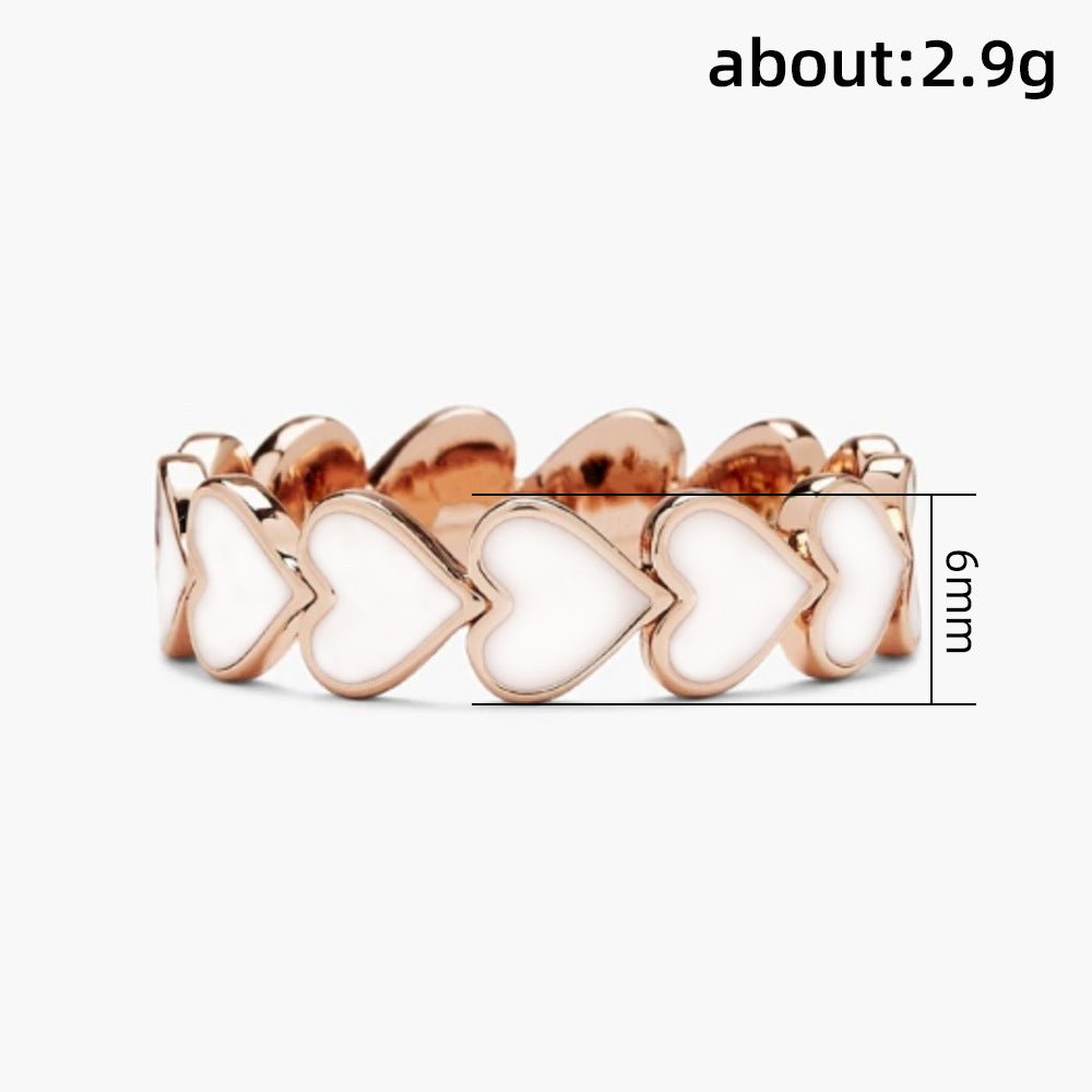 Mariam's Collection Simple Pink Heart-To-Heart Glue Ring and Earring(MAC198) — lifestyle worn / used context
