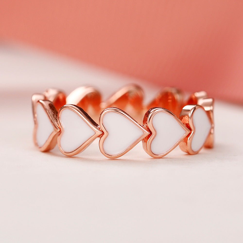 Mariam's Collection Simple Pink Heart-To-Heart Glue Ring and Earring(MAC198) — detail shot 10