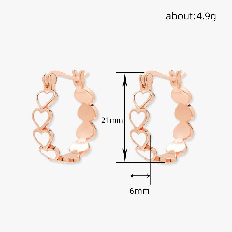 Mariam's Collection Simple Pink Heart-To-Heart Glue Ring and Earring(MAC198) — detail shot 6
