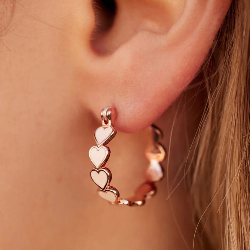 Mariam's Collection Simple Pink Heart-To-Heart Glue Ring and Earring(MAC198) — detail shot 7