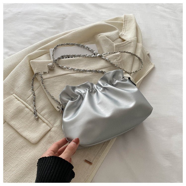 Mariam's Collection Versatile Chain Shoulder Crossbody Pleated Cloud Bag(MAC201) — detail shot 6