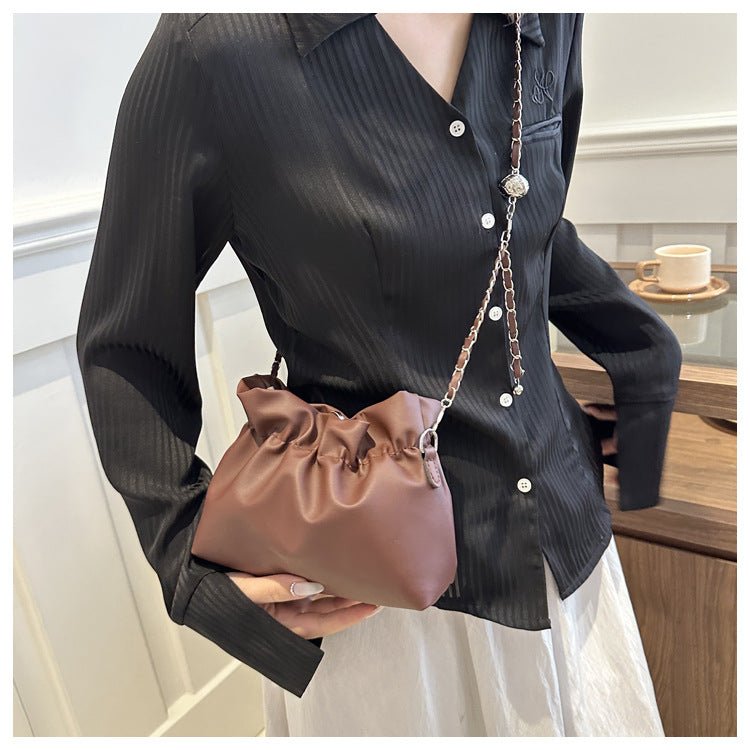 Mariam's Collection Versatile Chain Shoulder Crossbody Pleated Cloud Bag(MAC201) — fabric or material detail