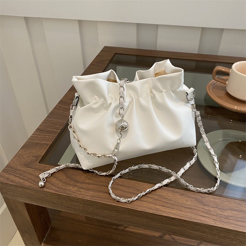Mariam's Collection Versatile Chain Shoulder Crossbody Pleated Cloud Bag(MAC201) — construction detail