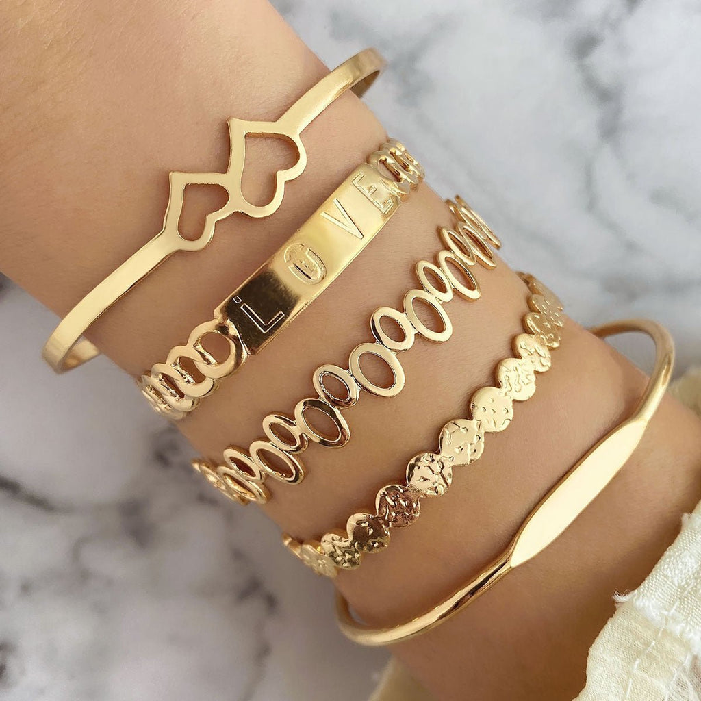Mariam's Collection Mariam's Collection Retro Simple Mixed Open Bracelet(MAC202) — detail shot 8