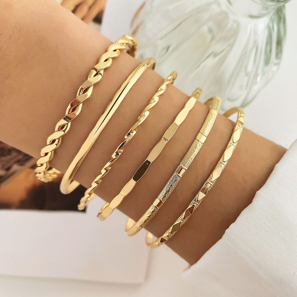 Mariam's Collection Mariam's Collection Retro Simple Mixed Open Bracelet(MAC202) — detail shot 10