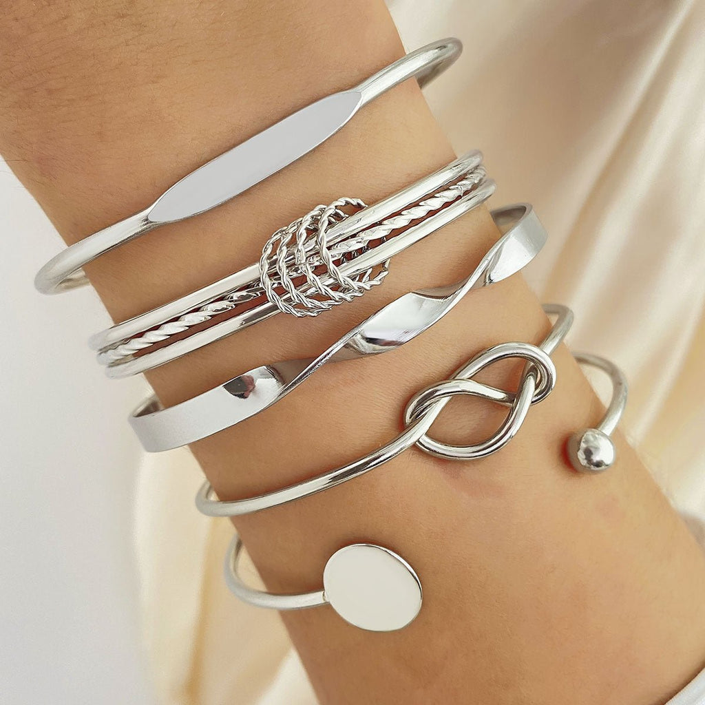 Mariam's Collection Mariam's Collection Retro Simple Mixed Open Bracelet(MAC202) — lifestyle worn / used context