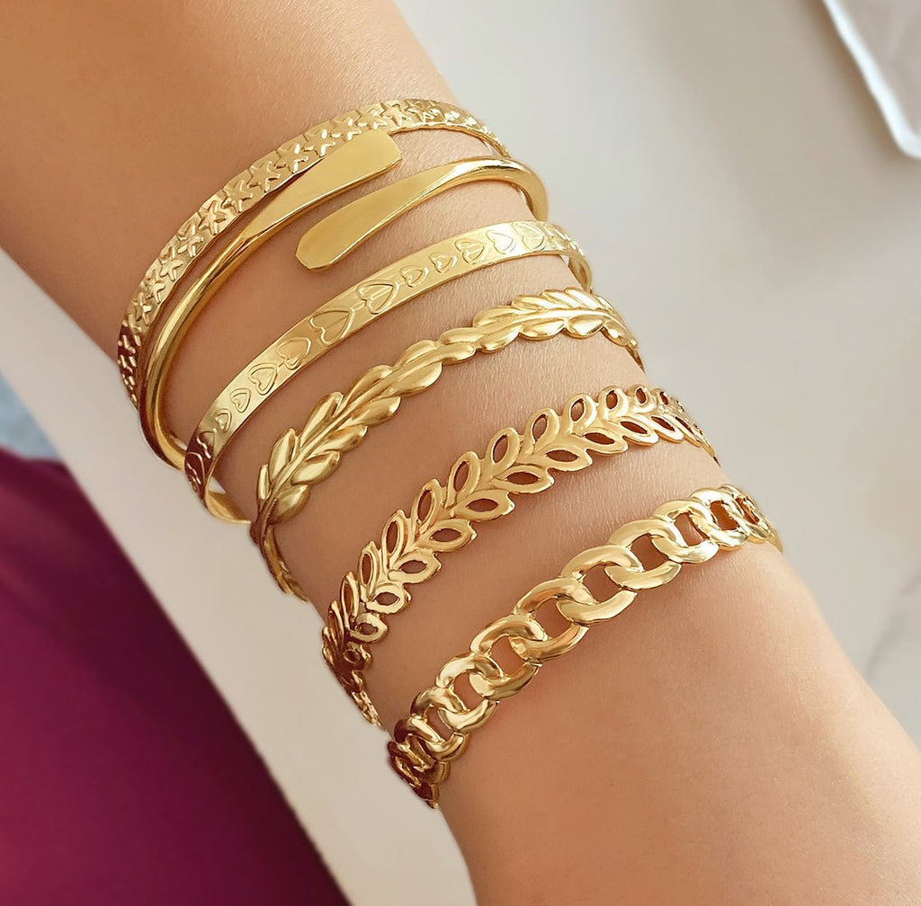 Mariam's Collection Mariam's Collection Retro Simple Mixed Open Bracelet(MAC202) — detail shot 9