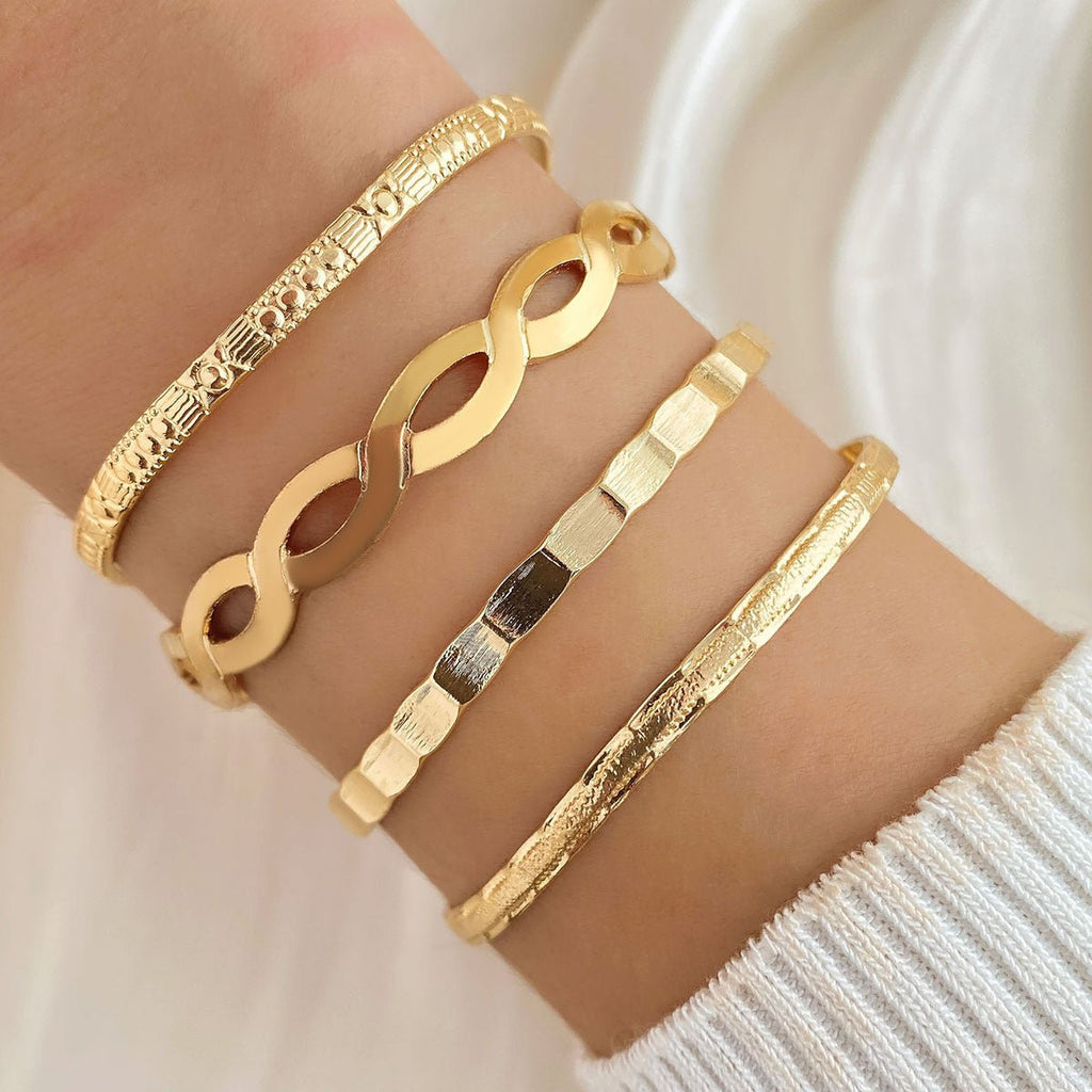 Mariam's Collection Mariam's Collection Retro Simple Mixed Open Bracelet(MAC202) — detail shot 7