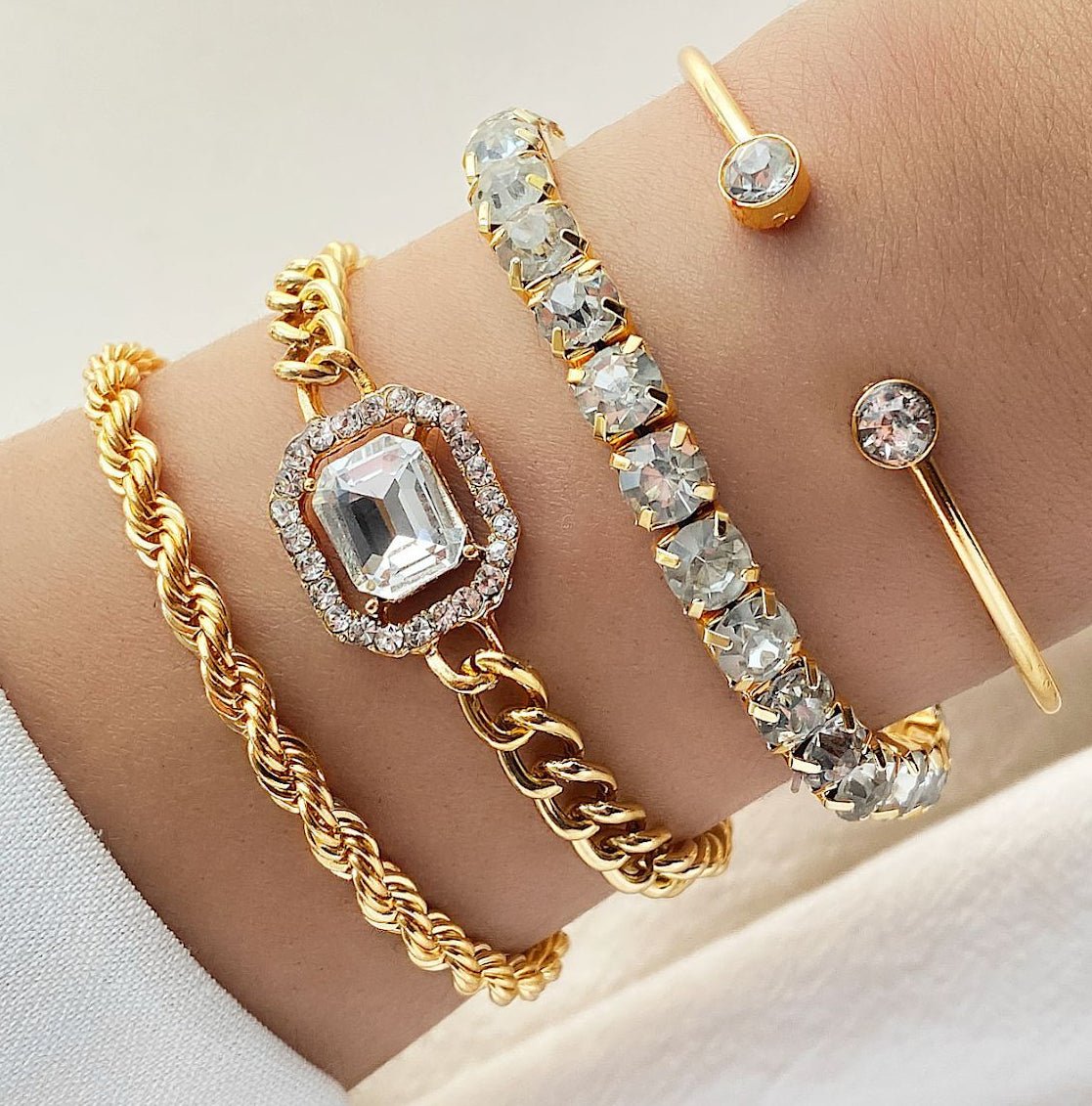 Mariam's Collection Retro Personalized Twist Bracelet Imitation Gemstone Bracelet(MAC203) — detail shot 6