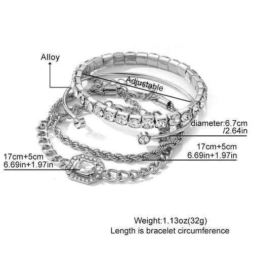 Retro Personalized Twist Bracelet Imitation Gemstone Bracelet(MAC203)