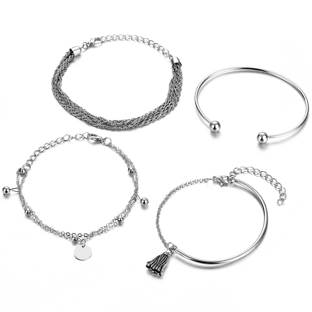 Mariam's Collection Mariam's Collection Silver Glossy Tassel Bracelet(MAC204) — product category context