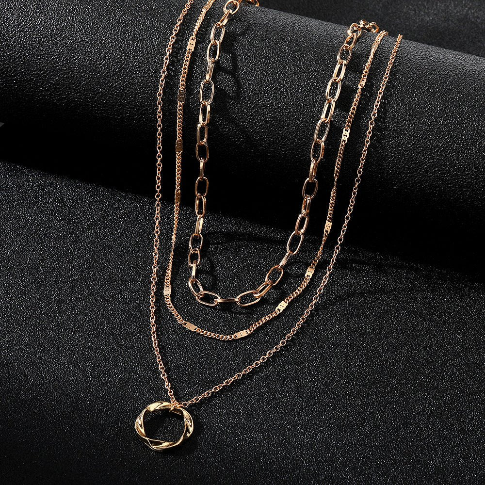 Mariam's Collection Mariam's Collection Thick Chain Round Pendant Necklace(MAC207) — product category context
