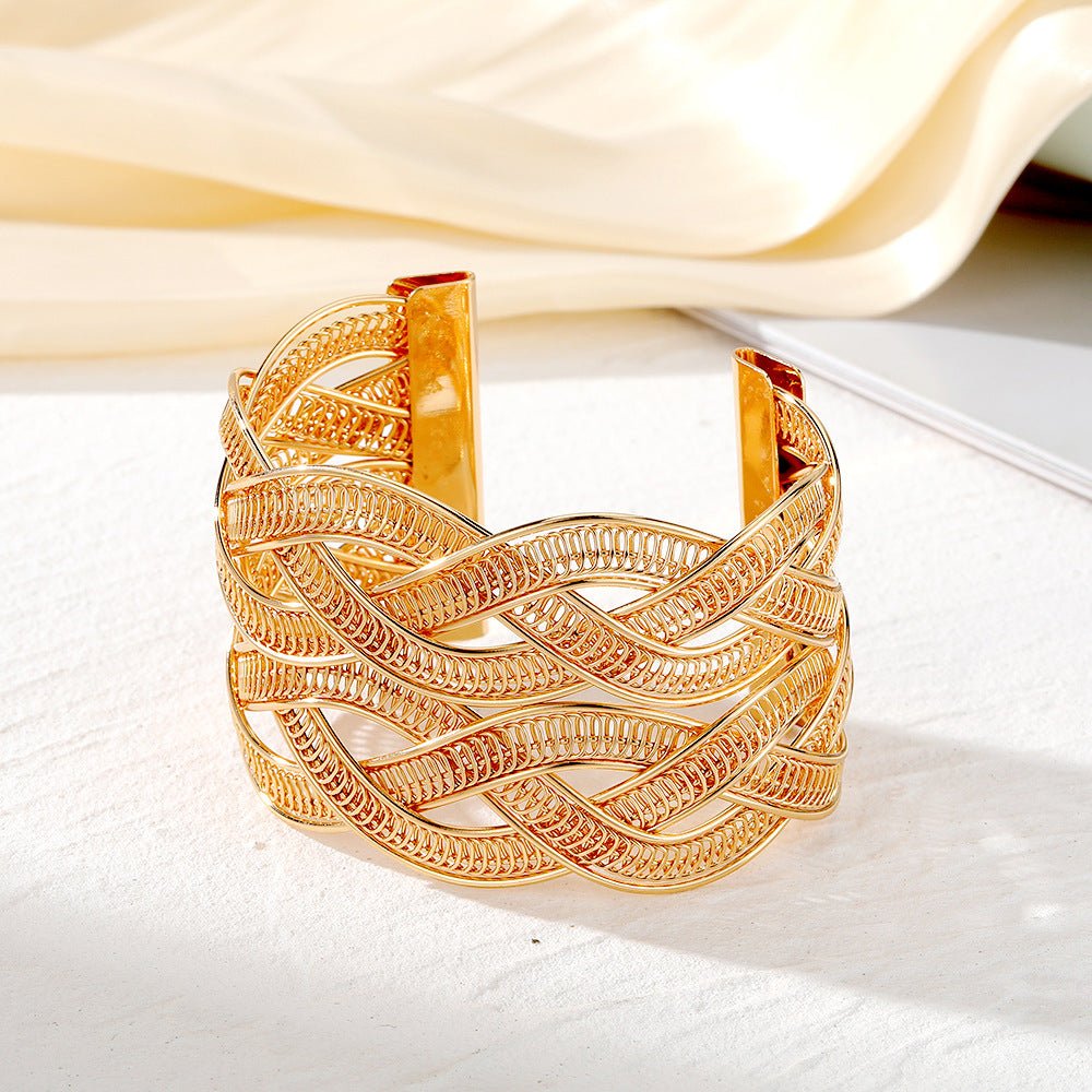 Mariam's Collection Adjustable Alloy Braided Mesh Wide Bracelet(MAC208) — product category context