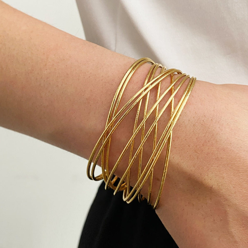 Mariam's Collection Minimalist Multi-layered Hollow Opening Geometric Bracelet(MAC210) — main product shot