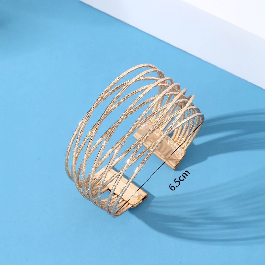 Mariam's Collection Minimalist Multi-layered Hollow Opening Geometric Bracelet(MAC210) — construction detail