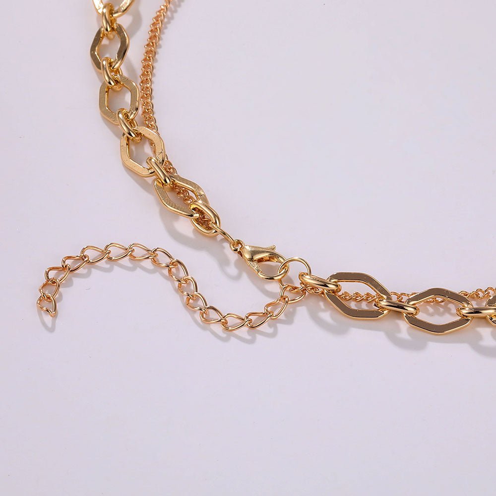 Mariam's Collection Mariam's Collection Vintage Double Layer Metal Disc Necklace(MAC211) — Mariam's Collection branding close-up
