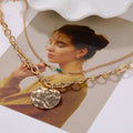 Mariam's Collection Mariam's Collection Vintage Double Layer Metal Disc Necklace(MAC211) — main product shot