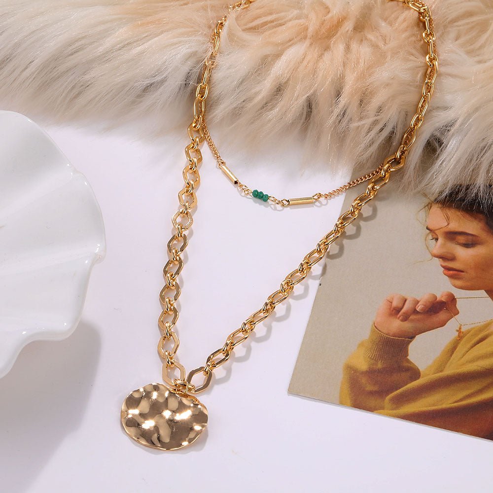 Mariam's Collection Mariam's Collection Vintage Double Layer Metal Disc Necklace(MAC211) — product category context