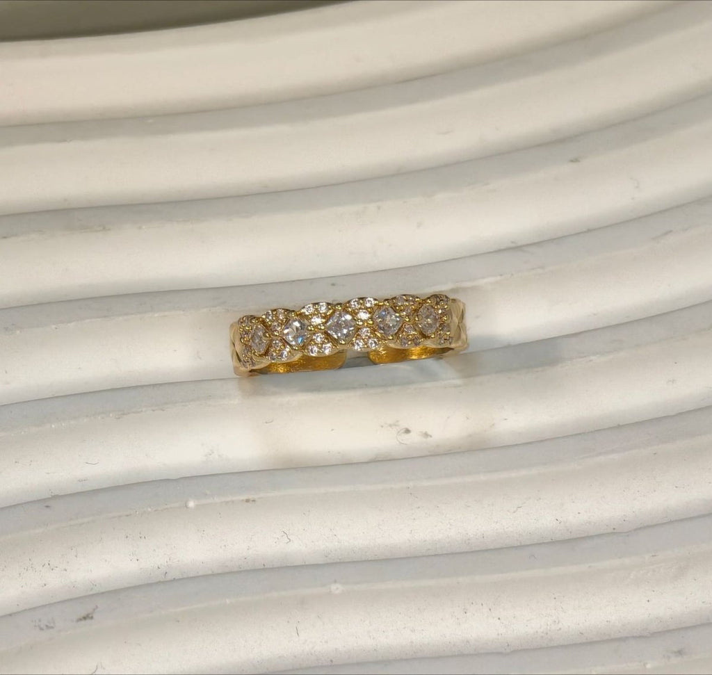 Mariam's Collection 18K Gold Vacuum Plating: Brass With Zircon Open Ring(MAC213) — product category context