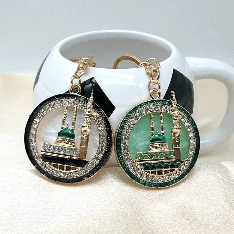Mariam's Collection Gold Plated Mosque Of The Prophet Keychain | Masjid an-Nabawi Keychain (MAC214) — Gold detail