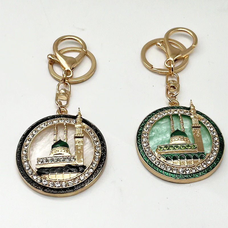 Mariam's Collection Gold Plated Mosque Of The Prophet Keychain | Masjid an-Nabawi Keychain (MAC214) — lifestyle worn / used context