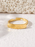 Mariam's Collection Simple engraved titanium steel ring with Arabic elements （With gift box）(MAC215) — lifestyle worn / used context