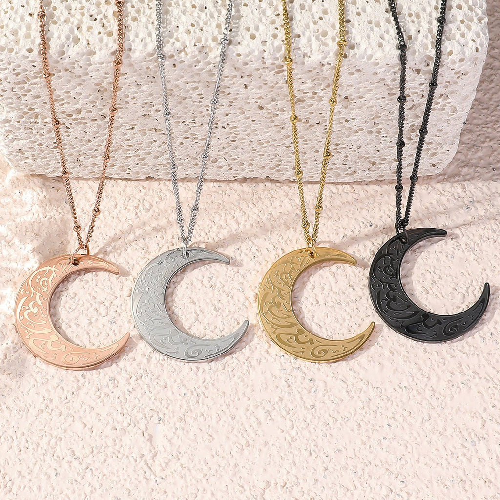 Mariam's Collection Simple Moon Titanium Steel Clavicle Chain Necklace (With gift box)(MAC218) — main product shot