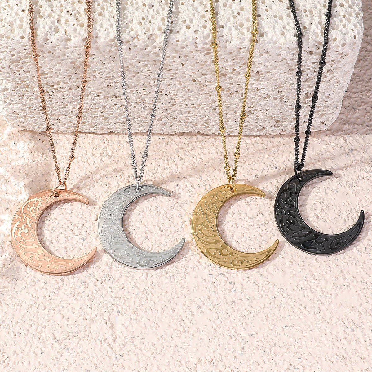 Mariam's Collection Simple Moon Titanium Steel Clavicle Chain Necklace (With gift box)(MAC218) — main product shot
