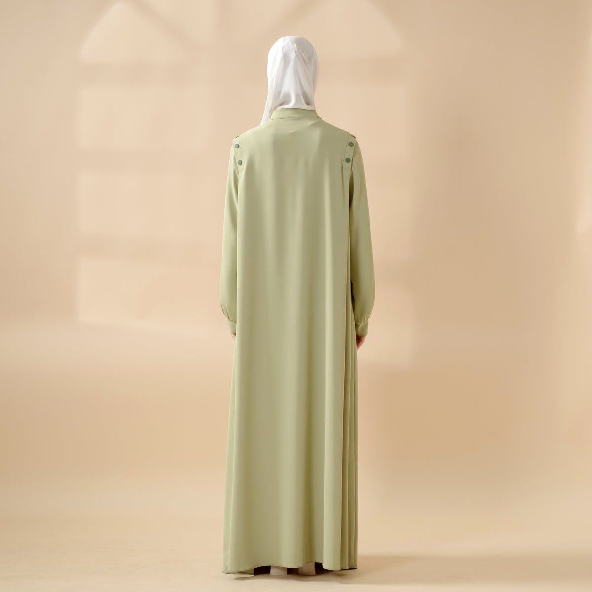 Mariam's Collection Macaron Color Shoulder Button Pullover Abaya (MA083) — detail shot 6