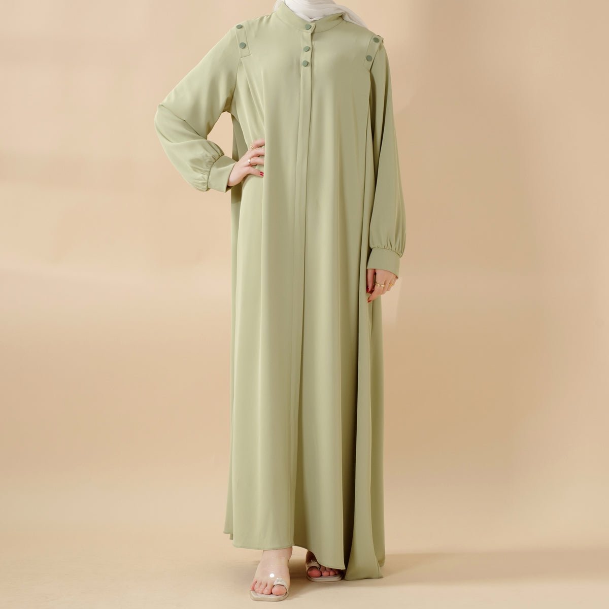 Mariam's Collection Macaron Color Shoulder Button Pullover Abaya (MA083) — product category context