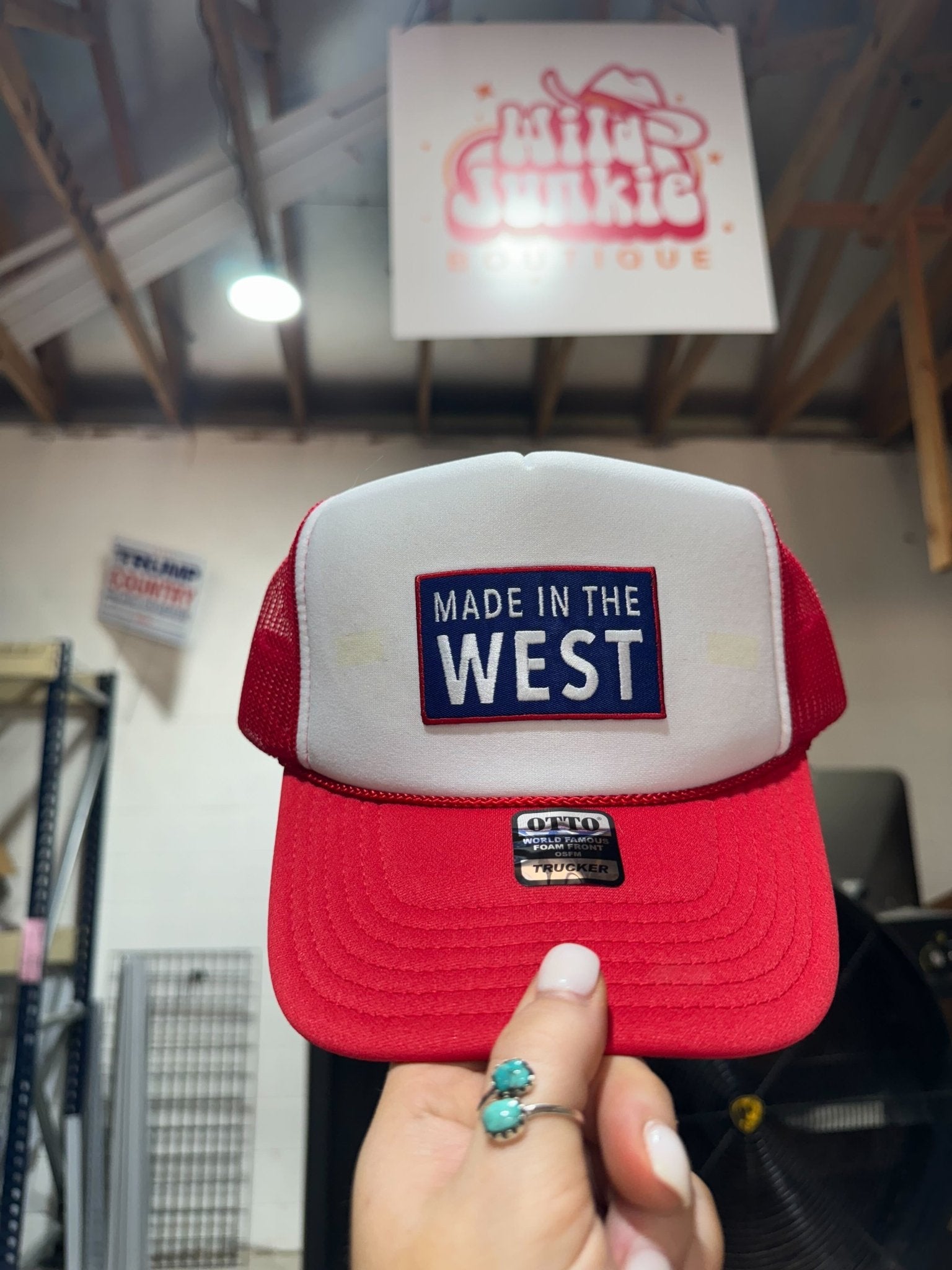 Wild Junkie Made In The West Trucker Hat — construction detail
