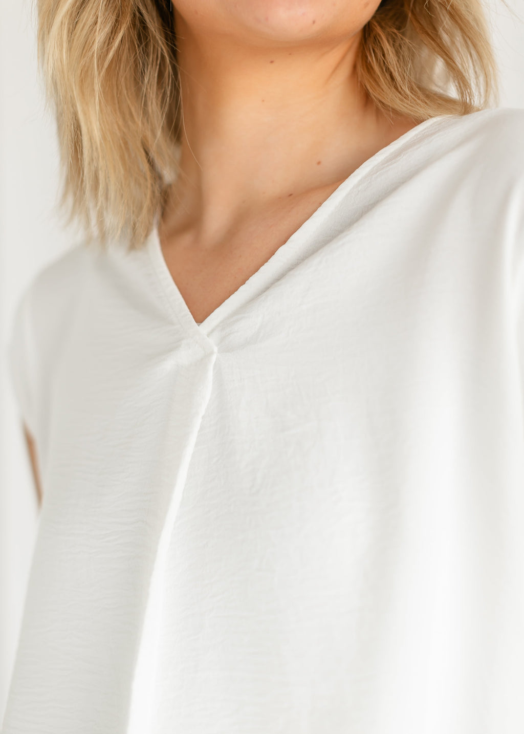 Inherit Co. Madison V-neck Short Sleeve Flowy Top - FINAL SALE — product on model