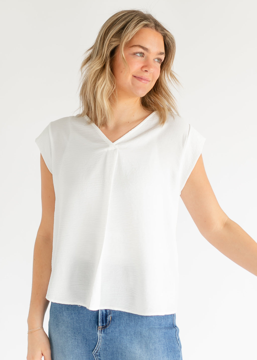 Inherit Co. Madison V-neck Short Sleeve Flowy Top - FINAL SALE — comparison shot