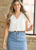 Inherit Co. Madison V-neck Short Sleeve Flowy Top - FINAL SALE — main product shot
