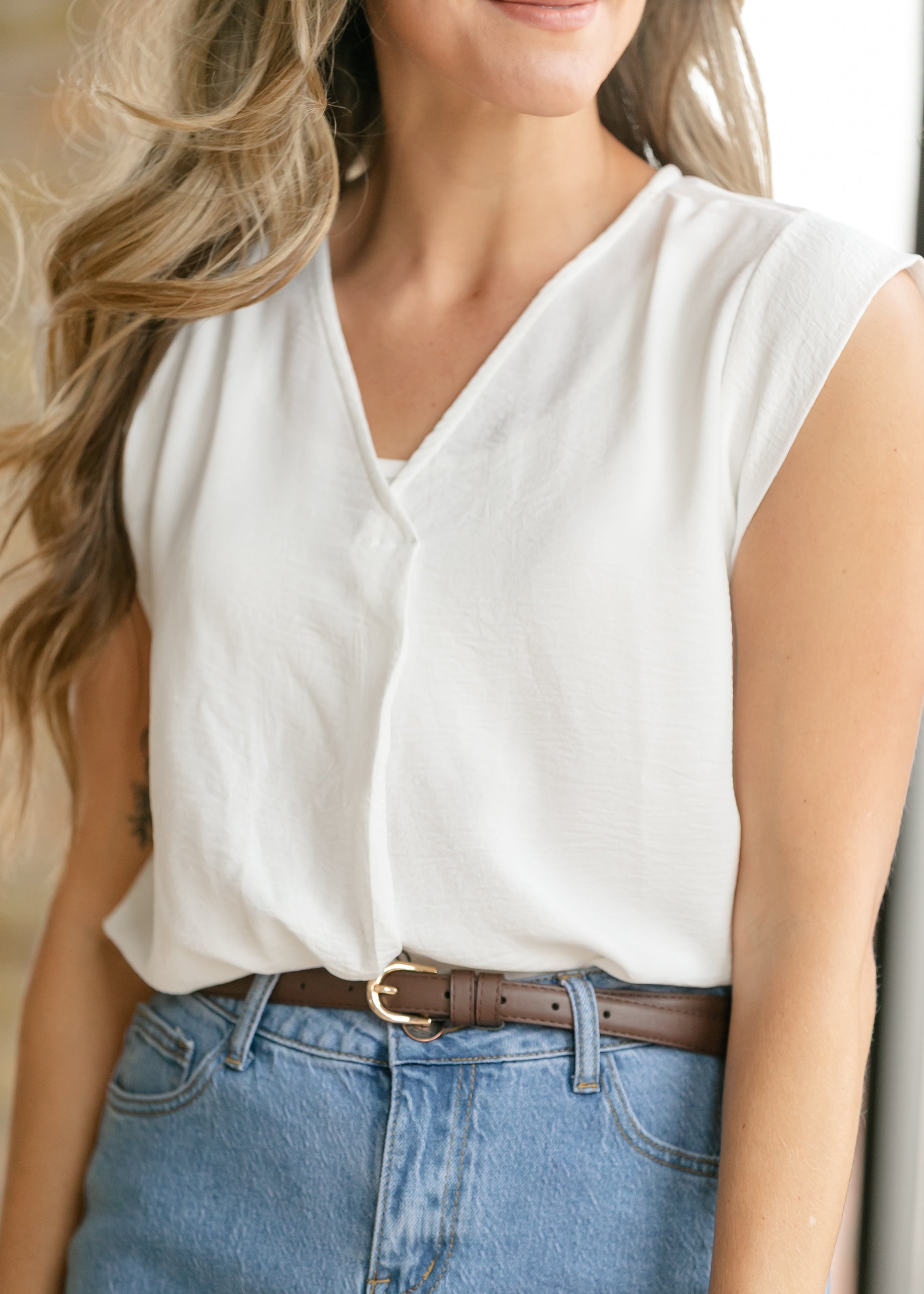 Inherit Co. Madison V-neck Short Sleeve Flowy Top - FINAL SALE — lifestyle context