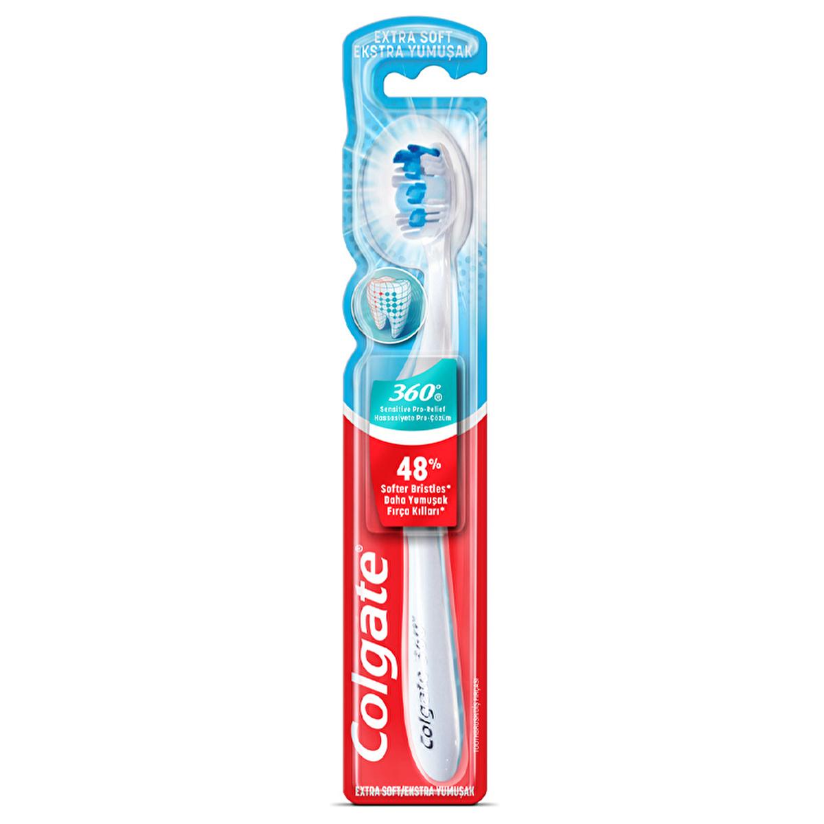 Colgate 360 Extra Soft Toothbrush for Sensitive Teeth & Gums - Gentle Oral Care for Health-Conscious Individuals