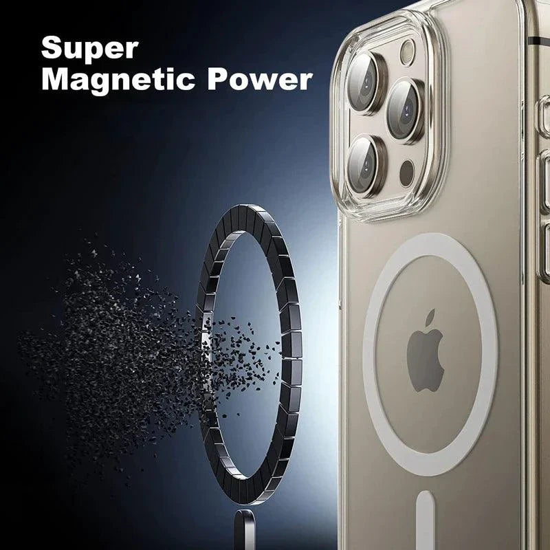 MagSafe Compatible Magnetic Clear Case for iPhone 16/15/14/13/12/11 Pro Max Plus - Wireless Charging Ready