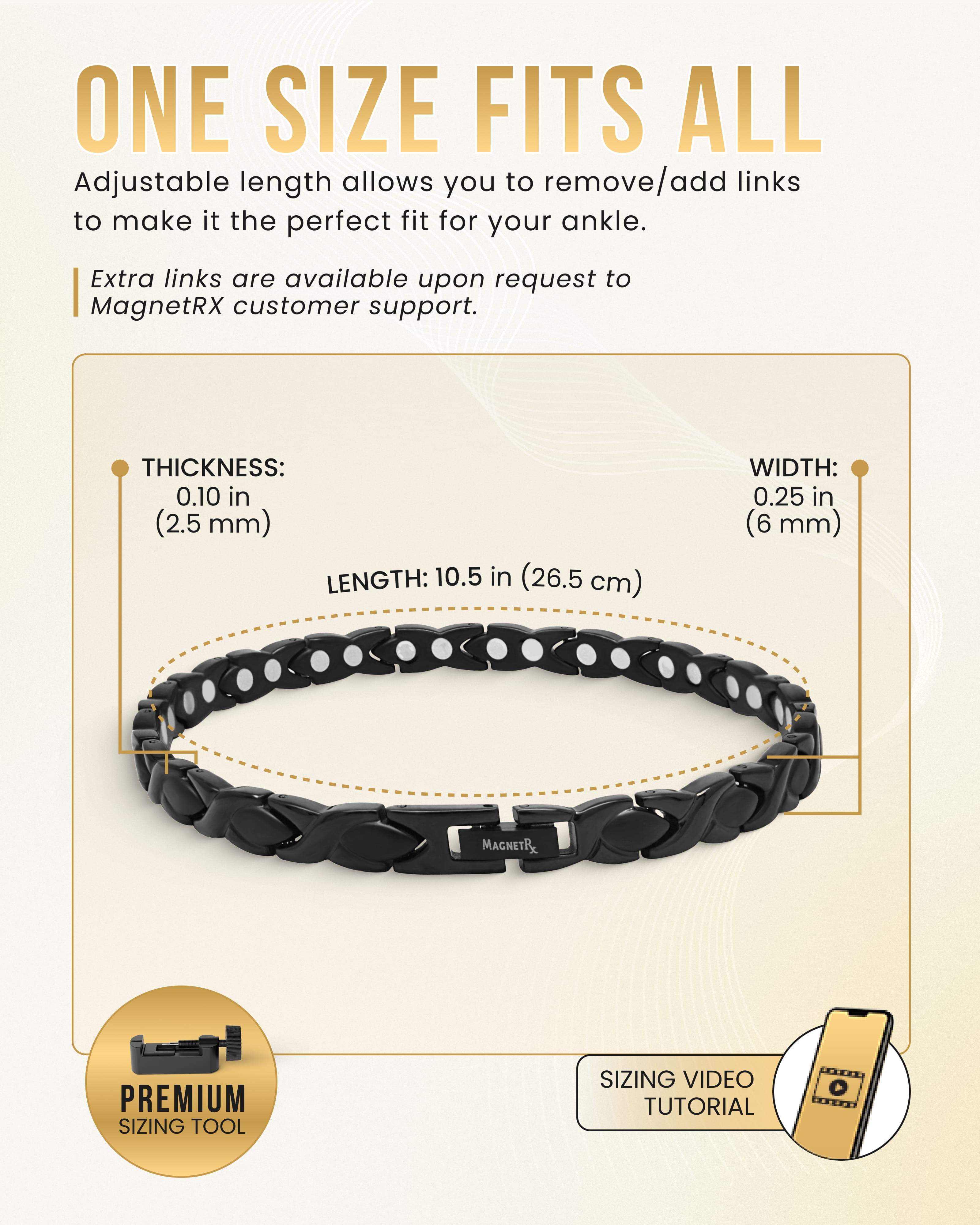 MagnetRX Ultra Strength Titanium Magnetic Therapy Anklet for Women (Black) — lifestyle worn / used context