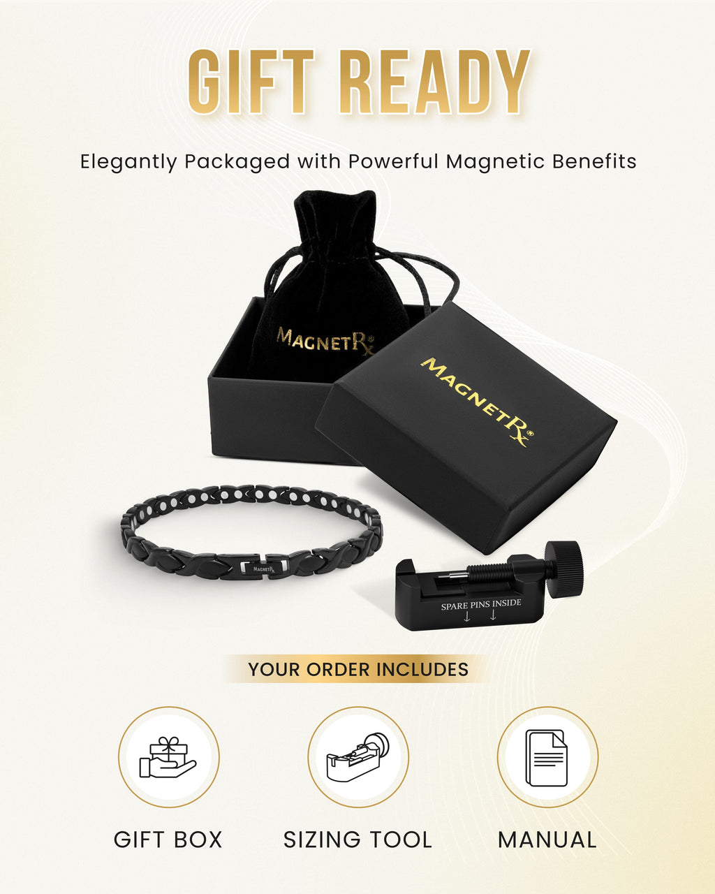 MagnetRX Ultra Strength Titanium Magnetic Therapy Anklet for Women (Black) — detail shot 6