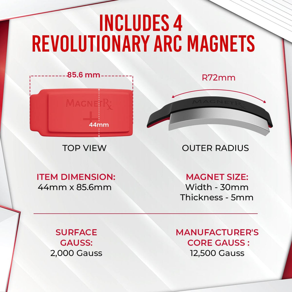 MagnetRX Biomagnetic Therapy Arc Magnets — Neodymium & Silicone (4 Curved Magnets) — detail shot 6