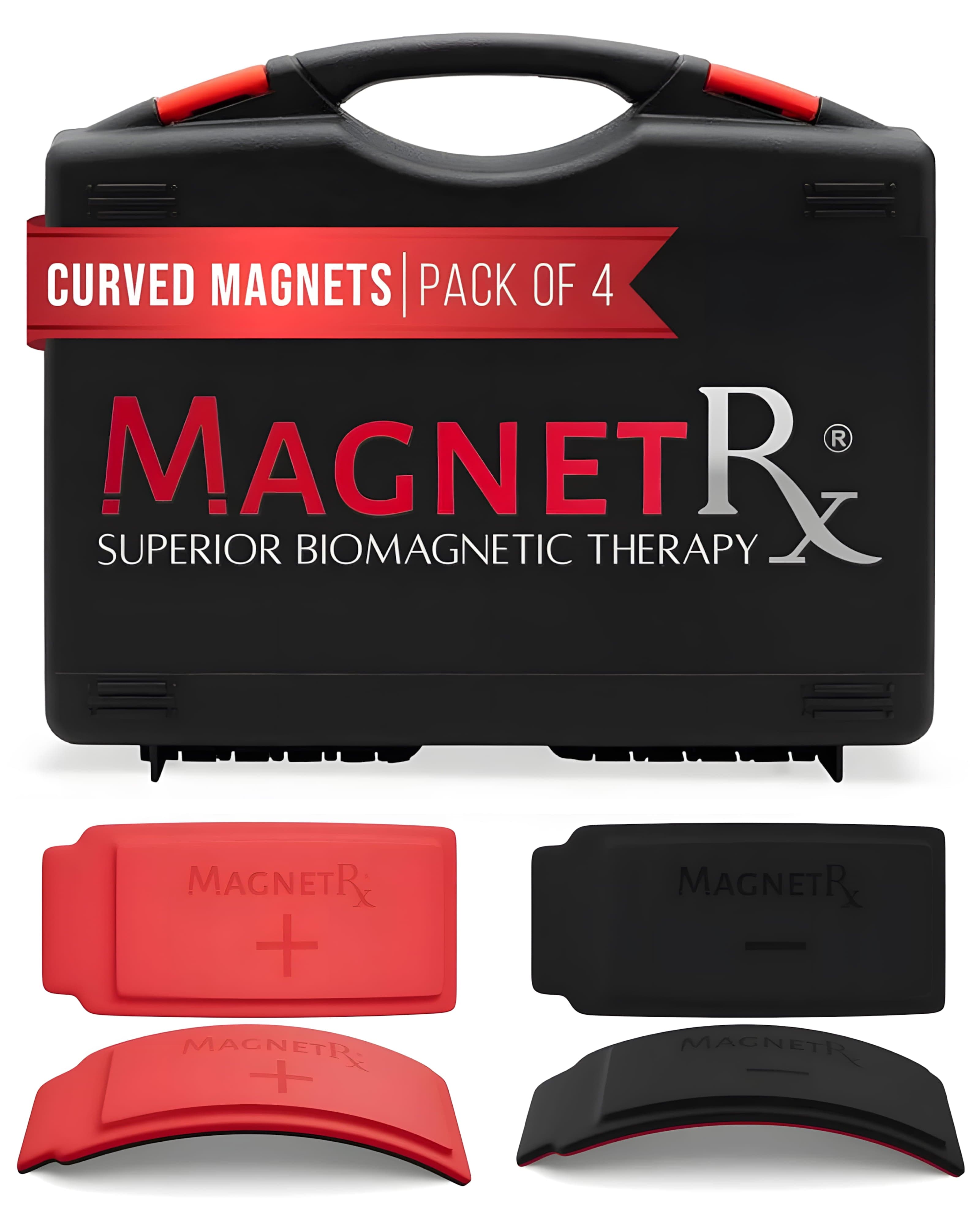 MagnetRX Biomagnetic Therapy Arc Magnets — Neodymium & Silicone (4 Curved Magnets) — main product shot